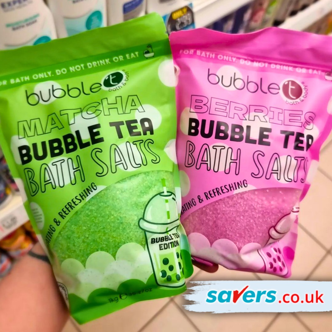 Bubble Tea bath salts at Savers